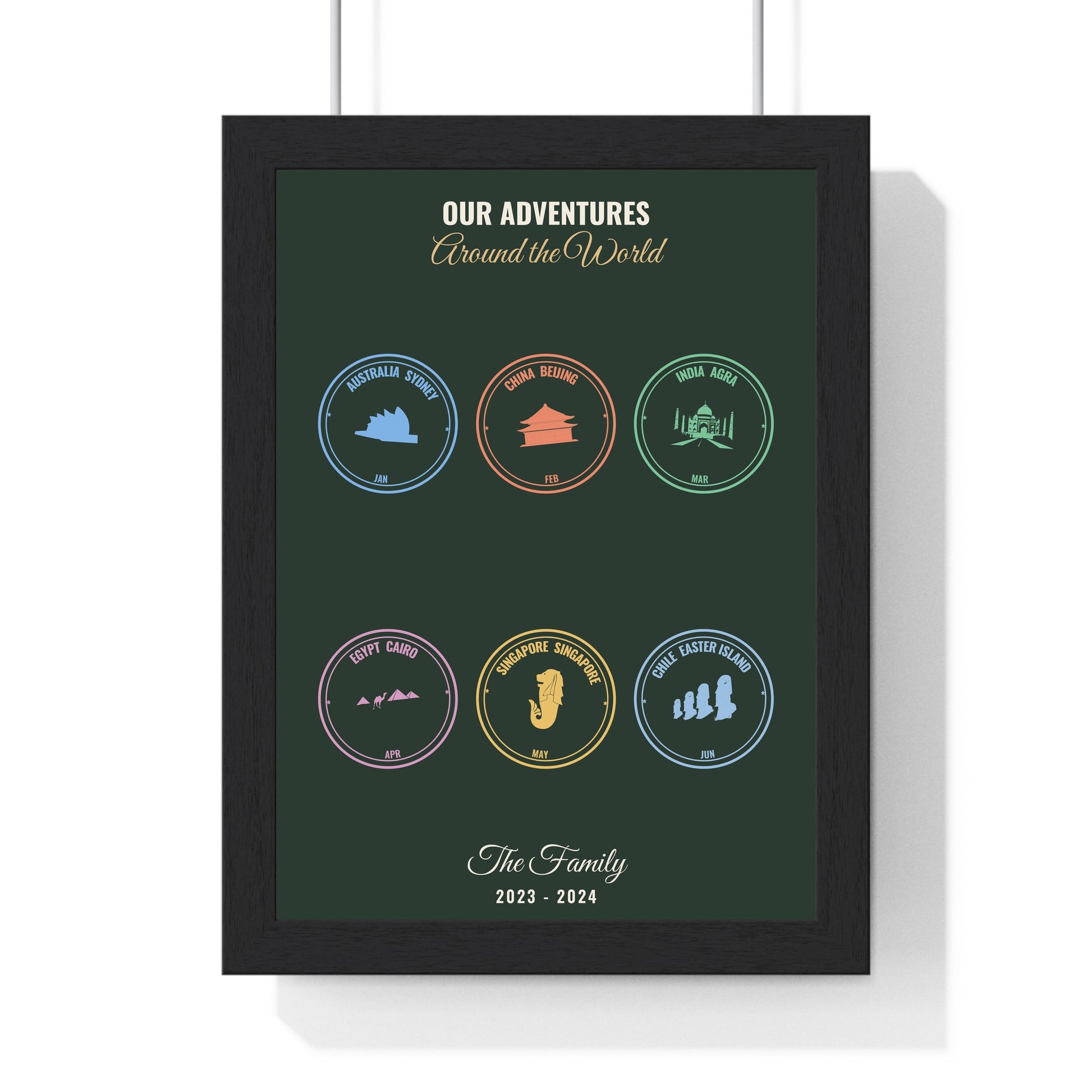 Forest green custom passport stamp travel print for holiday memories