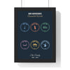 Navy personalised passport stamp poster with custom travel destinations