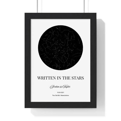 Personalised written in the stars couple star map print
