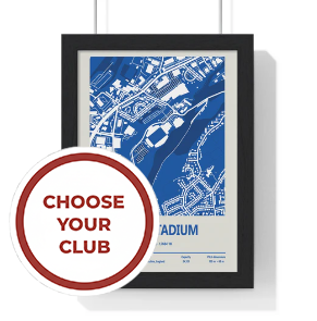Custom football stadium map print choose your club