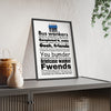 The Inbetweeners word cloud quotes print framed on a wall - unofficial fan art by Poster Kingz