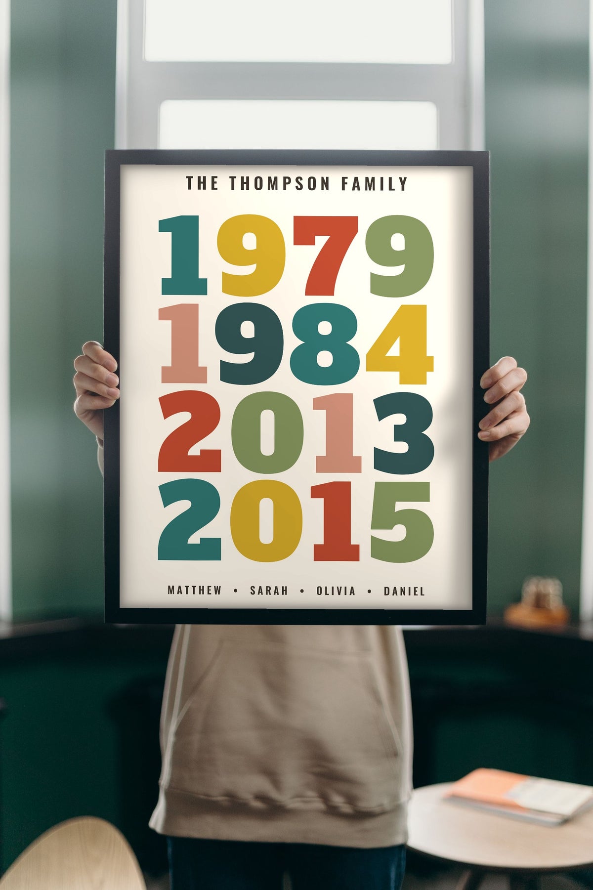 Lifestyle - Family Years print held up