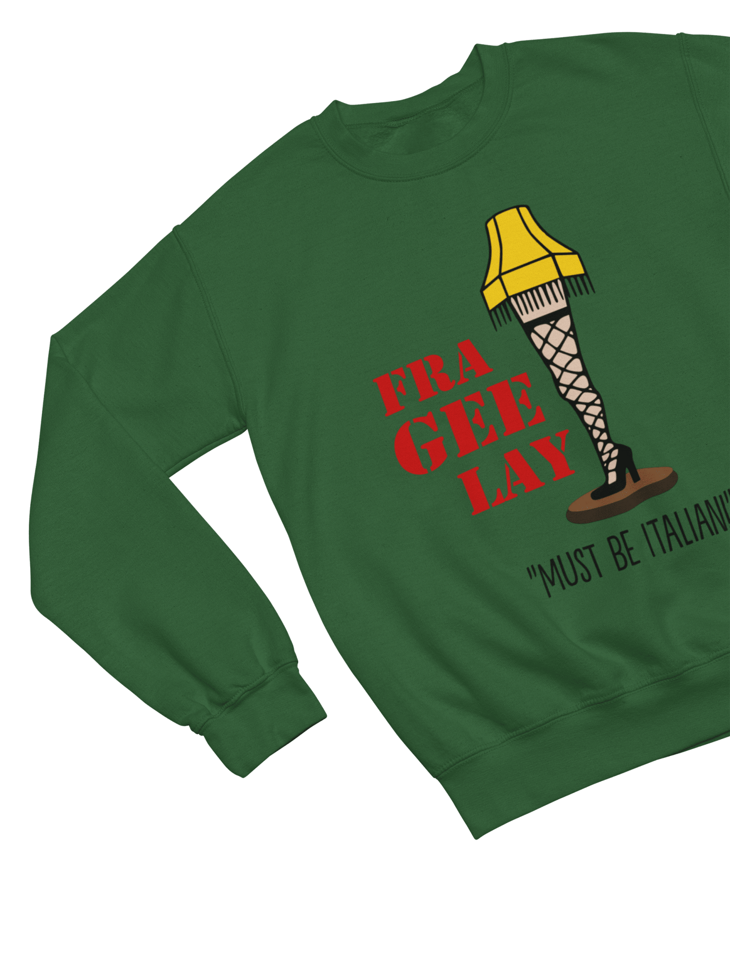 Black t-shirt with A Christmas Story Fragile Fra Gee Lay Sweatshirt Xmas Movie back view