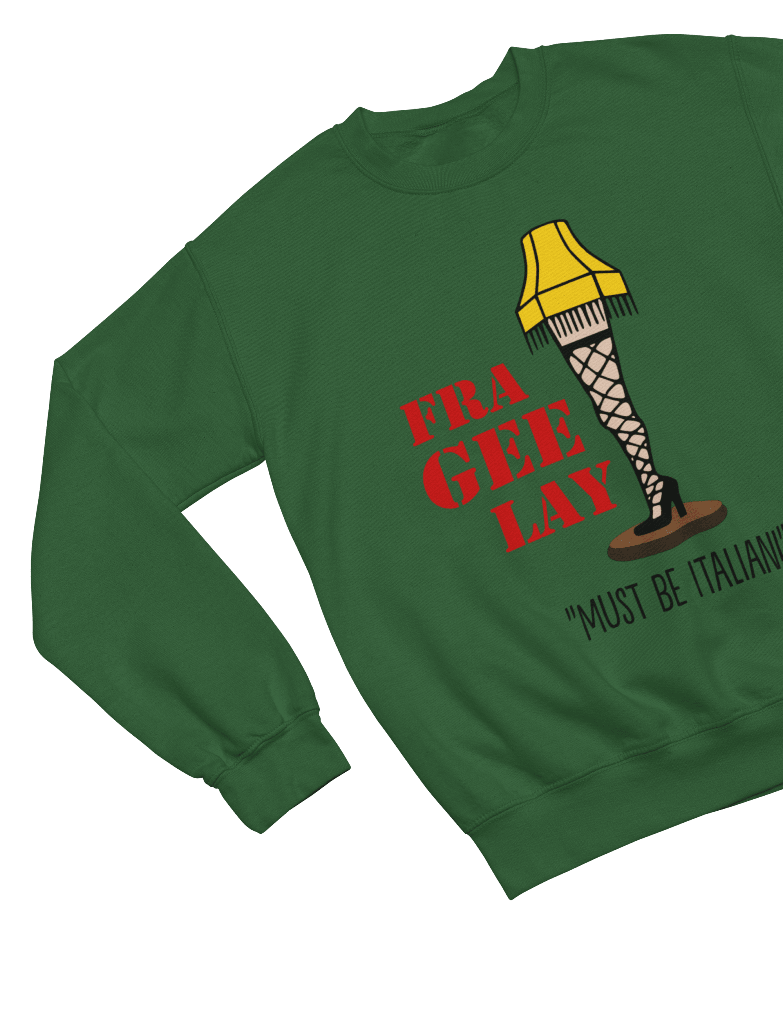 Black t-shirt with A Christmas Story Fragile Fra Gee Lay Sweatshirt Xmas Movie back view
