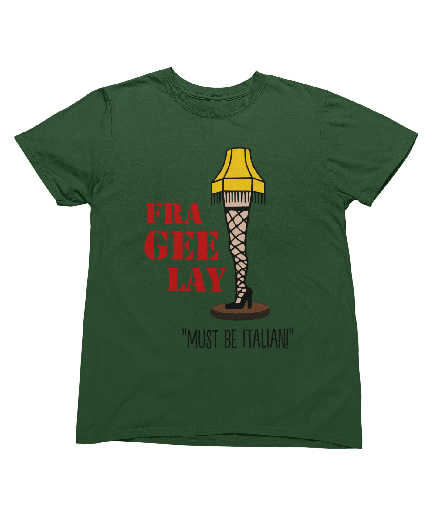 Black t-shirt with A Christmas Story Fragile Fra Gee Lay Sweatshirt Xmas Movie flat lay