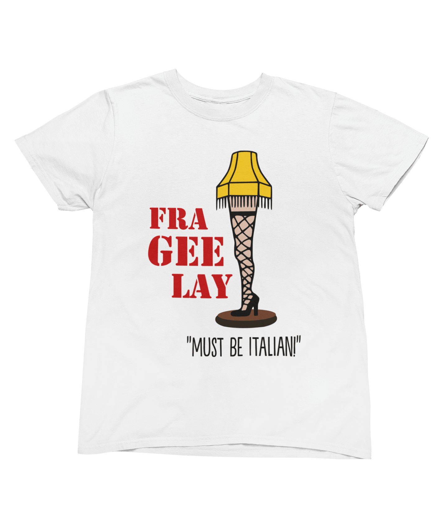 Grey t-shirt with A Christmas Story Fragile Fra Gee Lay Sweatshirt Xmas Movie close-up