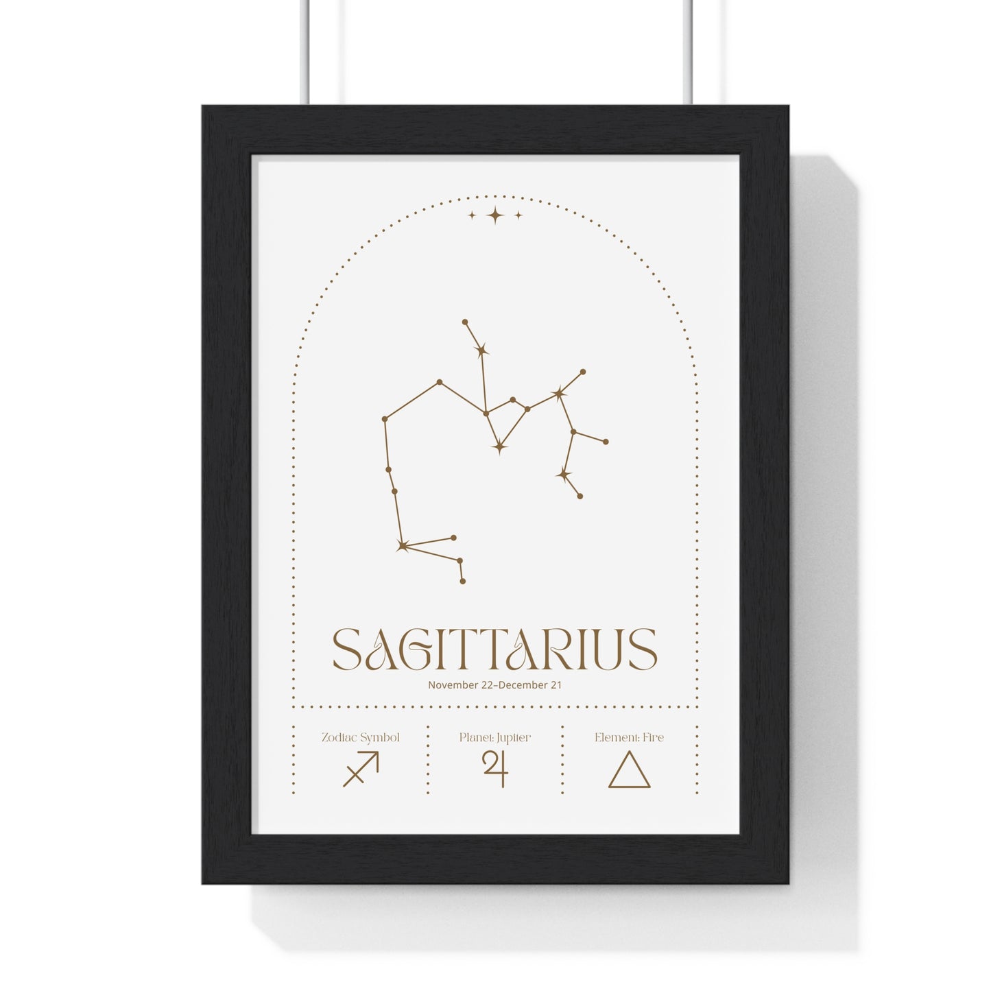 Sagittarius Minimalist Astrology Chart Poster - Art Print