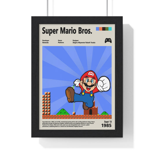 Super Mario Bros 1985 - Video Game Info minimalist Poster