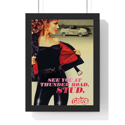 Grease See You At Thunder Road officially licensed maxi poster featuring Sandy in black leather with Greased Lightning