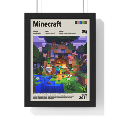 Minecraft 2011 - Video Game Info minimalist Poster