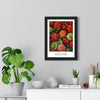 11x14-15 framed poster displayed on living room wall above furniture