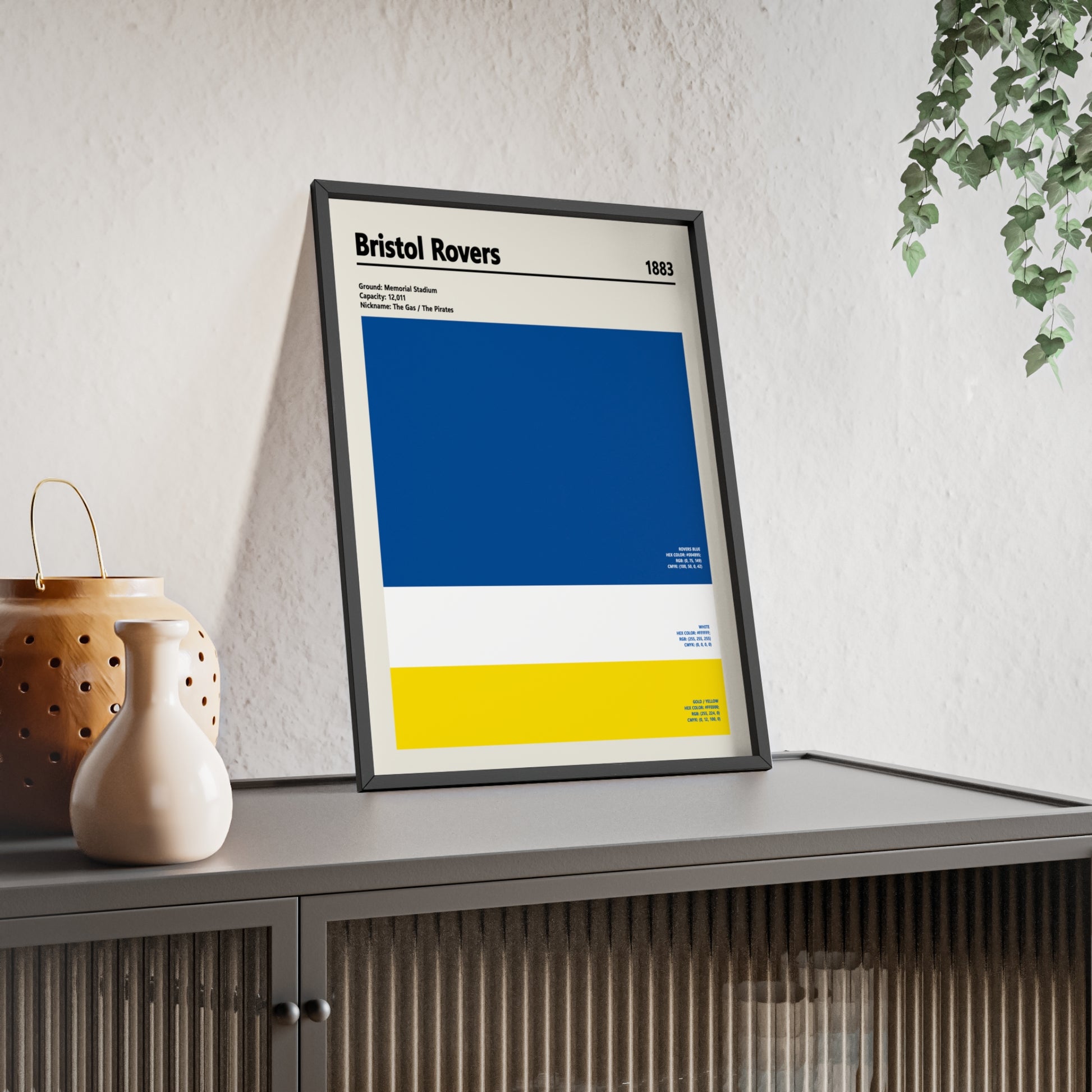 Bristol Rovers minimalist colour poster