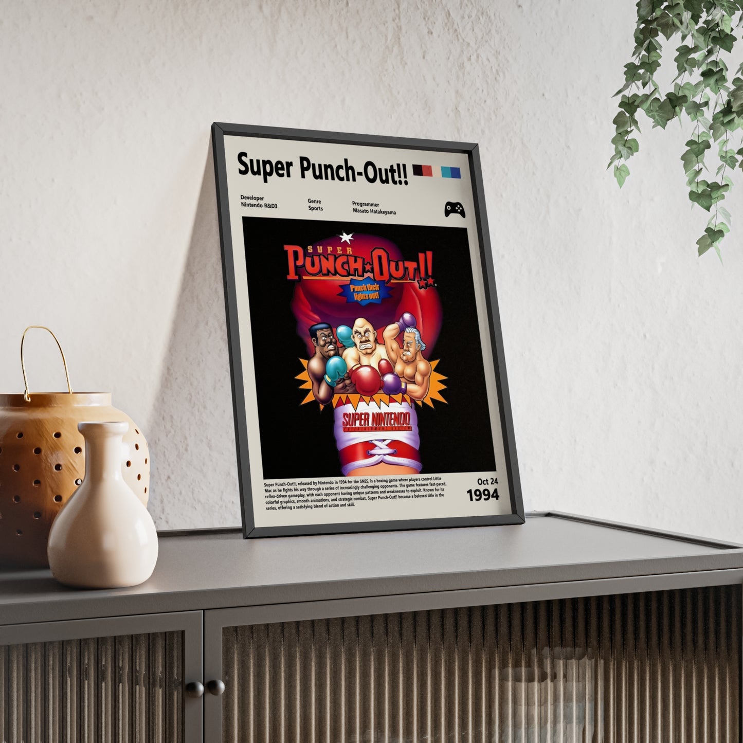 Super Punch out 1994 - Video Game Info minimalist Poster