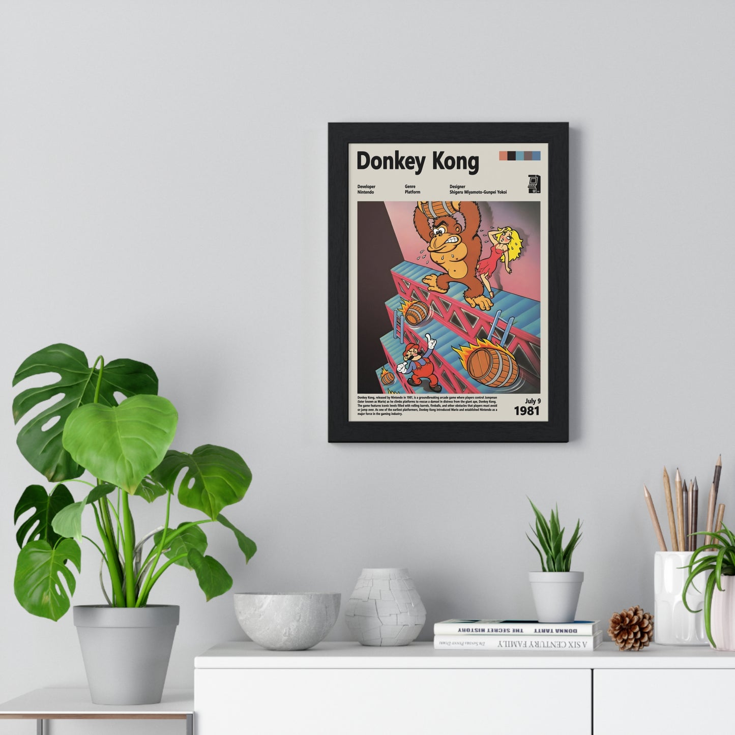 Donkey Kong 1981 - Video Game Info minimalist Poster