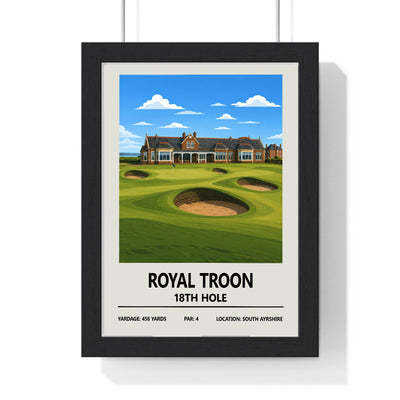 Royal Troon golf course poster framed black wood frame