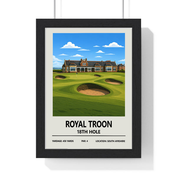 Royal Troon golf course poster framed black wood frame