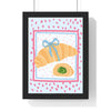 Croissant with Matcha poster framed in black wood with artwork visible inside