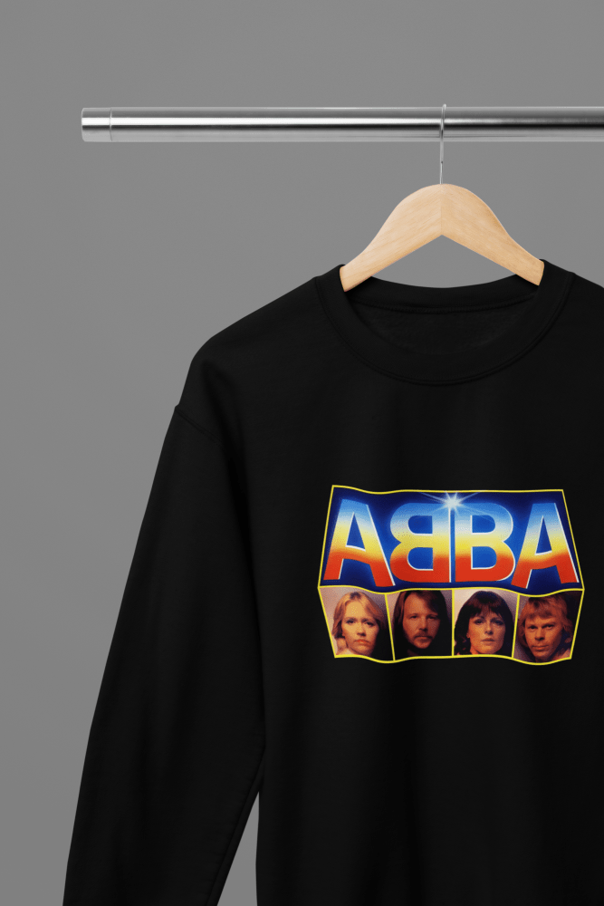 ABBA Music T-Shirt/Sweatshirt - Poster Kingz - S - Design 2 Sweatshirt - Black