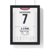 AC Milan Champions League Final 2003 Poster - Andriy Shevchenko 7 Winning Penalty Old Trafford Shirt Print framed in a black frame, ready to hang