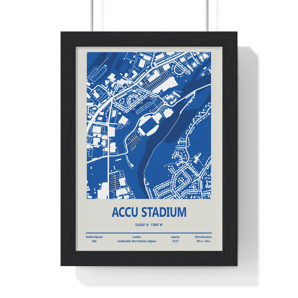 Framed Accu Stadium map print Huddersfield Town football wall art