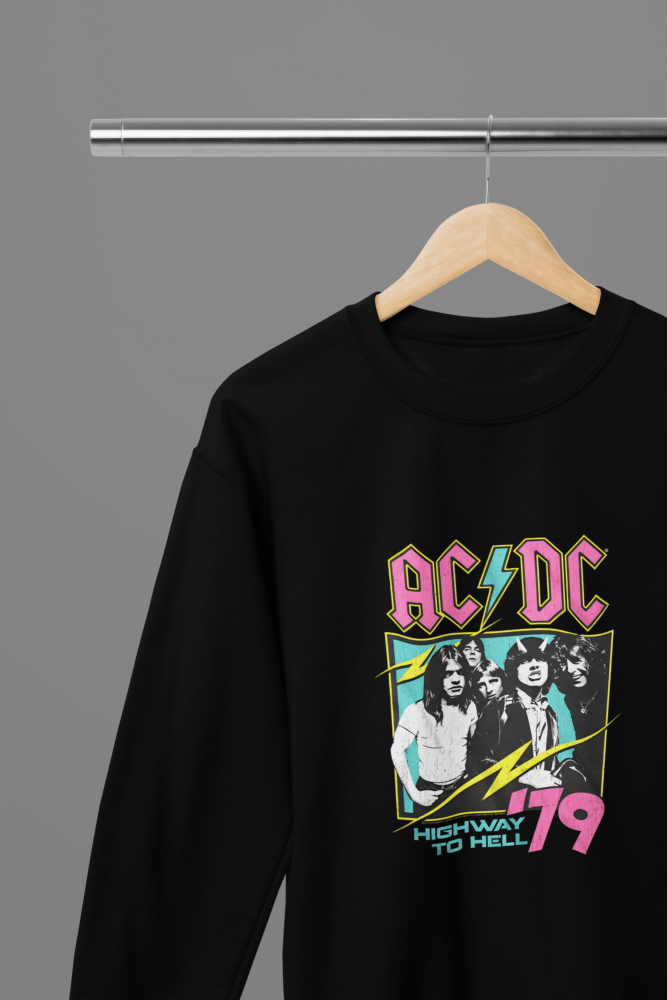 ACDC - Highway to Hell Music T-Shirt/Sweatshirt - Poster Kingz - S - Sweatshirt - Black