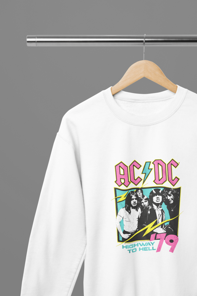 ACDC - Highway to Hell Music T-Shirt/Sweatshirt - Poster Kingz - S - Sweatshirt - White