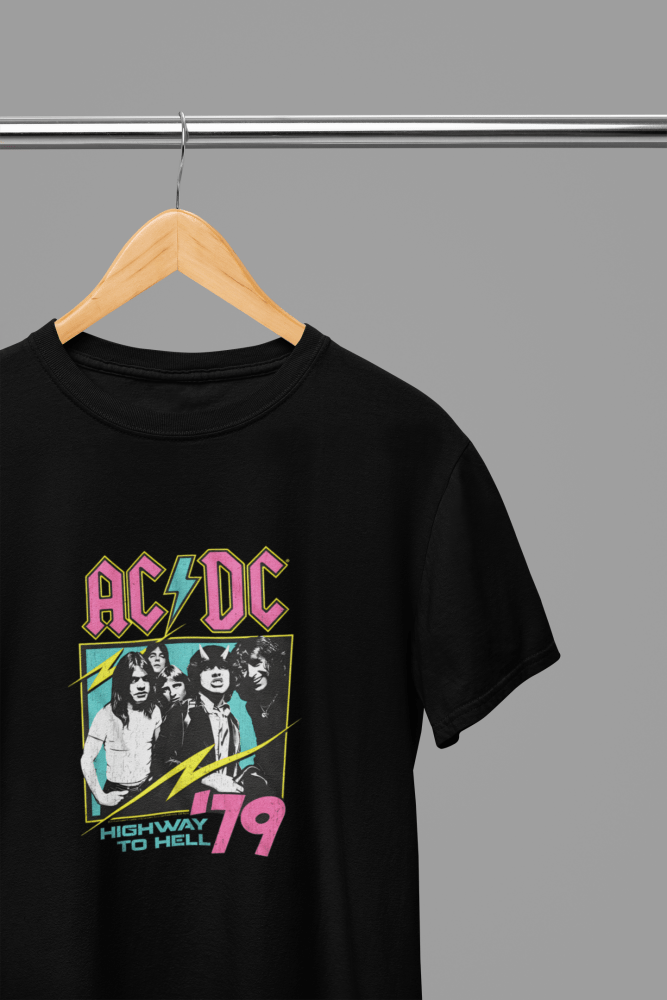 ACDC - Highway to Hell Music T-Shirt/Sweatshirt - Poster Kingz - S - T-Shirt - Black