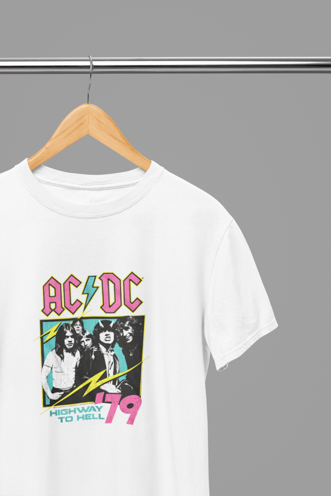 ACDC - Highway to Hell Music T-Shirt/Sweatshirt - Poster Kingz - S - T-Shirt - White