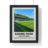 Wycombe Wanderers Adams Park print framed in a black frame, ready to hang