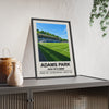 Wycombe Wanderers Adams Park print framed and leaning on a sideboard