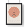Adrenaline Molecule print framed in a black frame, ready to hang