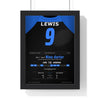 Adrian Lewis World Darts Final 2011 Darts Poster - Nine-Darter v Anderson Shirt Print framed in a black frame, ready to hang