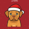 Personalised Christmas Pet Portrait Print | Custom Santa Hat Dog & Cat Art