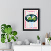 Strawberry matcha ice cream poster framed on living room wall above furniture