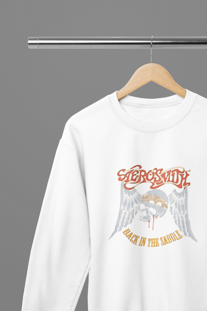 Aerosmith - Back In The Saddle T-Shirt/Sweatshirt - Poster Kingz - S - Sweatshirt - White