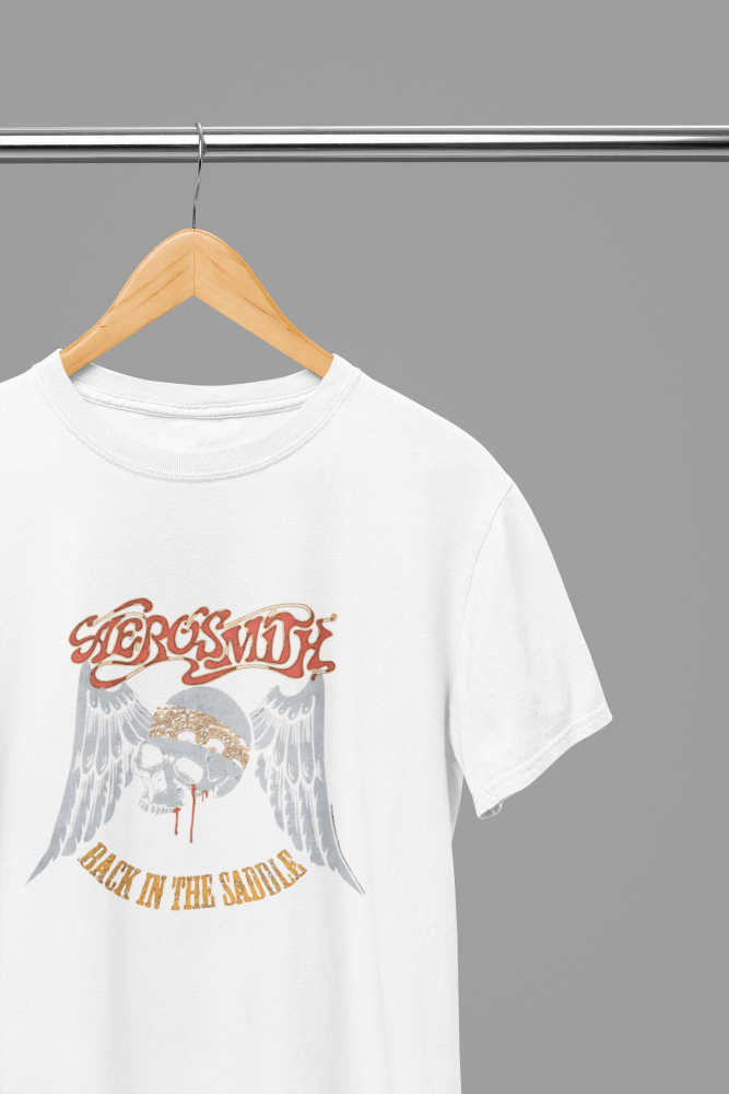 Aerosmith - Back In The Saddle T-Shirt/Sweatshirt - Poster Kingz - S - T-Shirt - White