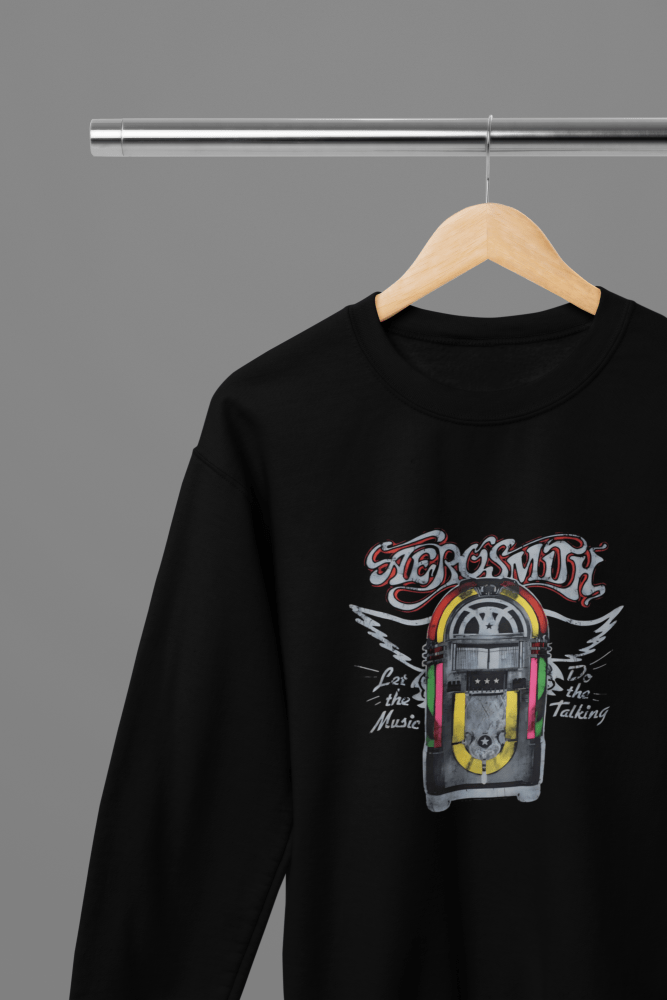 Aerosmith - Let The Music Do The Talking T-Shirt/Sweatshirt - Poster Kingz - S - Sweatshirt - Black