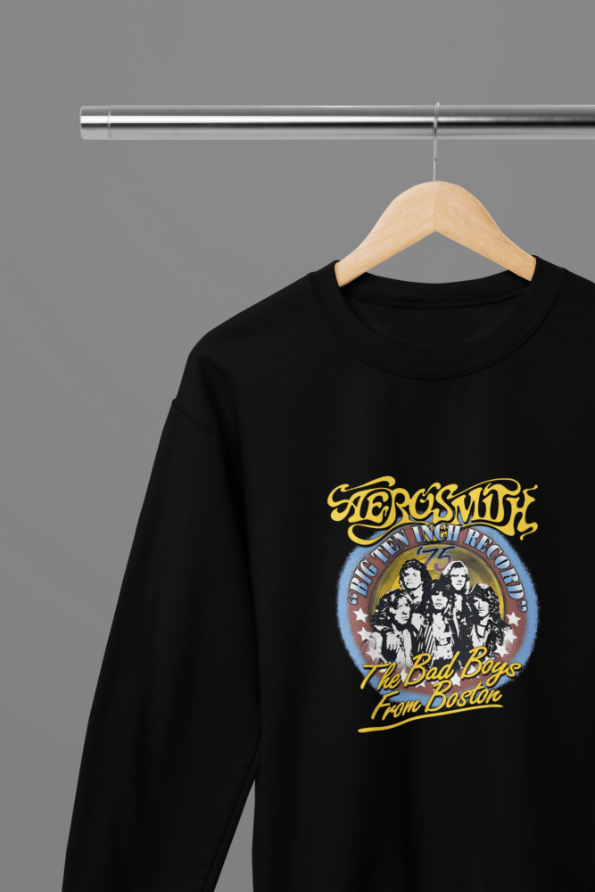 Aerosmith - The Bad Boys From Boston T-Shirt/Sweatshirt - Poster Kingz - S - Sweatshirt - Black