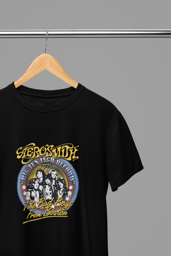 Aerosmith - The Bad Boys From Boston T-Shirt/Sweatshirt - Poster Kingz - S - T-Shirt - Black