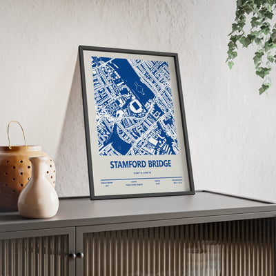 Stamford Bridge Chelsea stadium architectural map poster