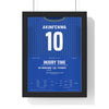 AFC Wimbledon Play-Off Final 2016 Poster - Adebayo Akinfenwa 10 Wembley Shirt Print framed in a black frame, ready to hang