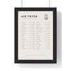 Air Fryer Cooking Times print framed in a black frame, ready to hang