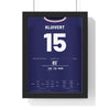 Ajax Champions League Final 1995 Poster - Patrick Kluivert 15 Winner v Milan Shirt Print framed in a black frame, ready to hang