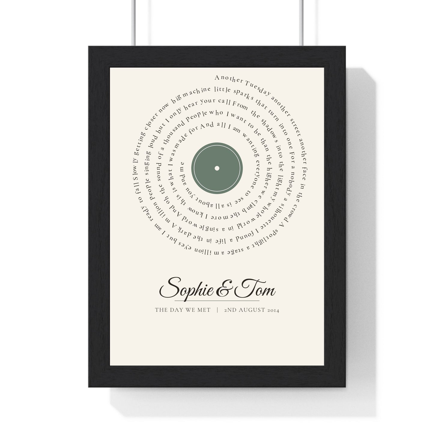 First dance personalised vinyl song lyrics print product mockup 3