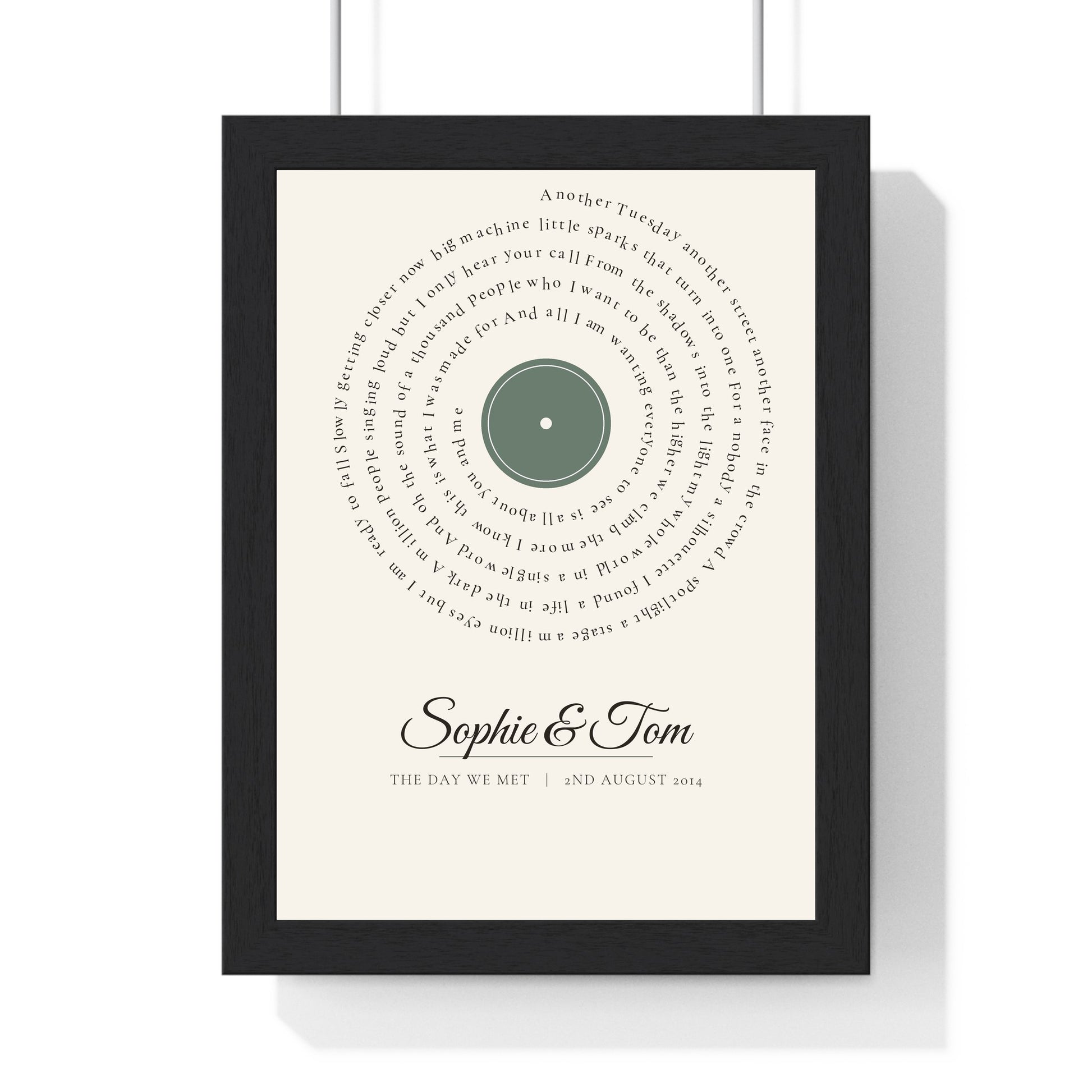 First dance personalised vinyl song lyrics print product mockup 3