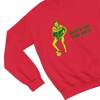 Red t-shirt with Alan Partridge Back of the Net & Sweatshirt Parody back view