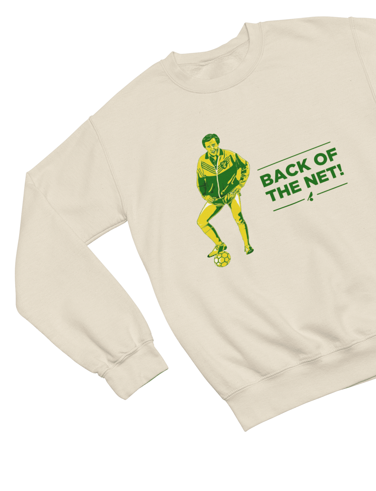 Sand t-shirt with Alan Partridge Back of the Net & Sweatshirt Parody flat lay