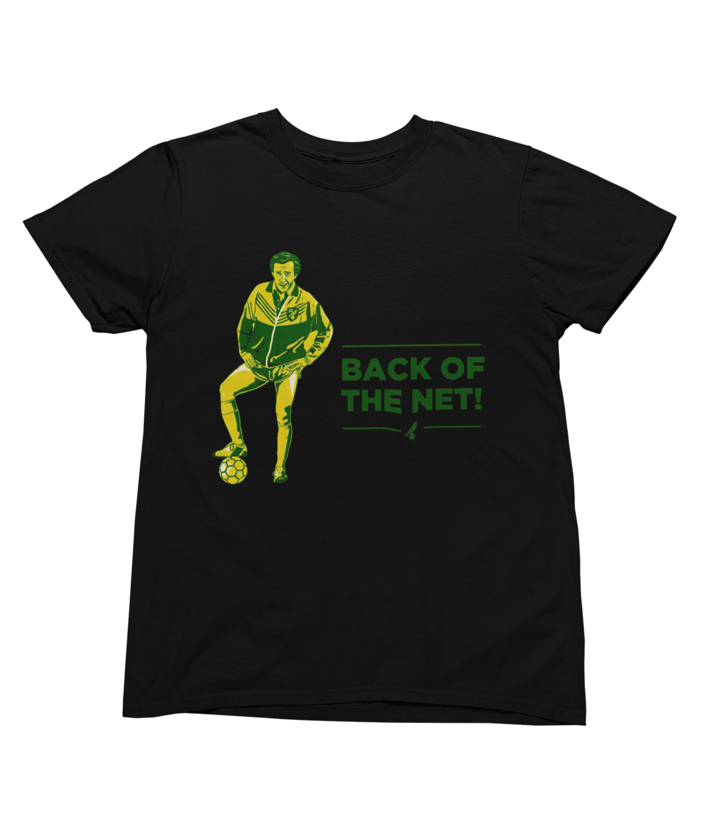 White t-shirt with Alan Partridge Back of the Net & Sweatshirt Parody