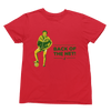 Black t-shirt with Alan Partridge Back of the Net & Sweatshirt Parody close-up
