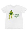 White t-shirt with Alan Partridge Back of the Net & Sweatshirt Parody wall display